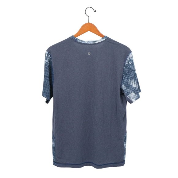 Lululemon Suns Out Short Sleeve Shirt Pool Side White Deep Navy M - Picture 7 of 8